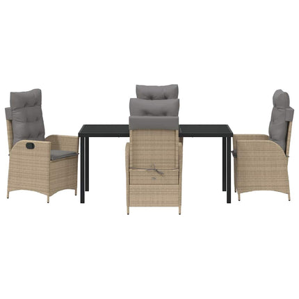 Trädgårdsmöbelset med kudde 5 pcs Beige konstrotting