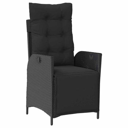 Trädgårdsmöbelset med kudde 3 pcs Svart konstrotting