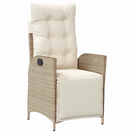 Trädgårdsmöbelset med kudde 7 pcs Beige konstrotting
