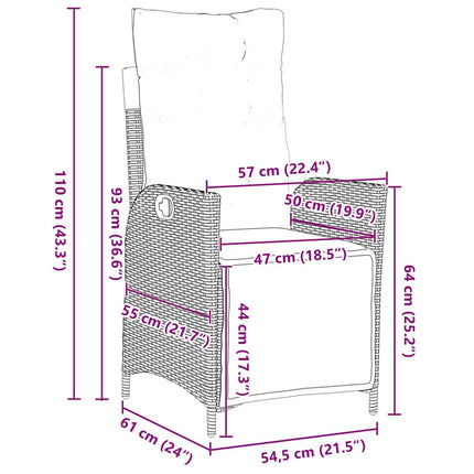 Trädgårdsmöbelset med kudde 7 pcs Beige konstrotting