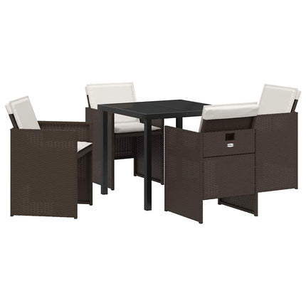 Trädgårdsmöbelset 5 pcs Brun konstrotting
