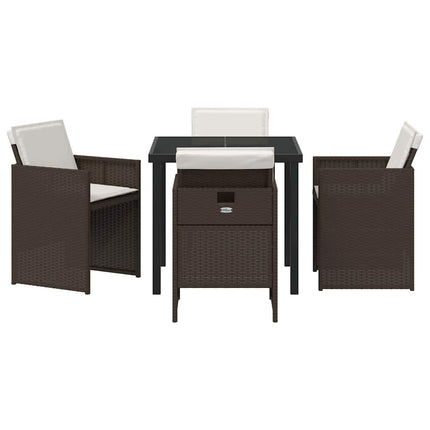 Trädgårdsmöbelset 5 pcs Brun konstrotting