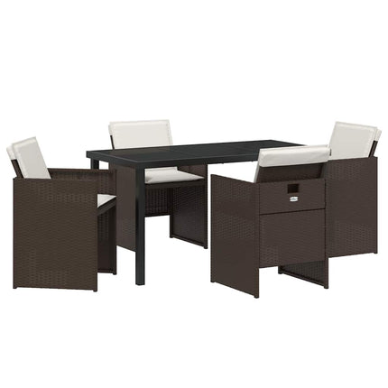 Trädgårdsmöbelset 5 pcs Brun konstrotting