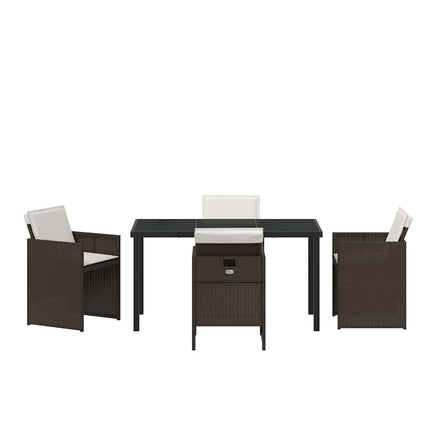 Trädgårdsmöbelset 5 pcs Brun konstrotting