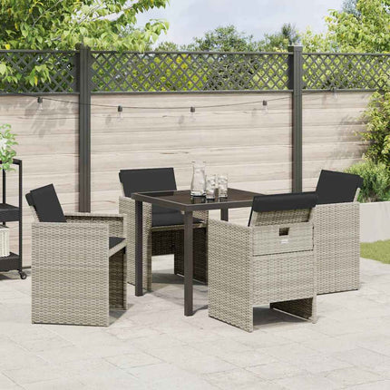 Trädgårdsmöbelset 5 pcs Ljusgrå konstrotting