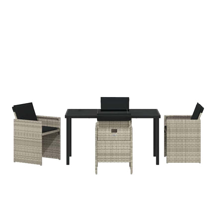 Trädgårdsmöbelset 5 pcs Ljusgrå konstrotting