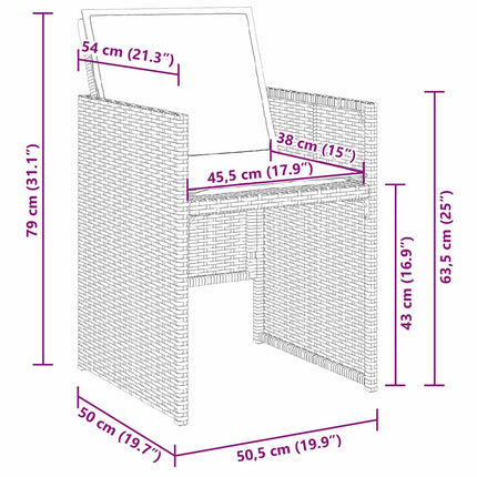Trädgårdsmöbelset 5 pcs Beige konstrotting