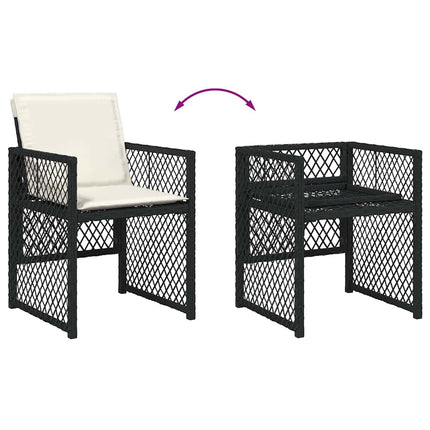 Trädgårdsmöbelset 5 pcs Svart konstrotting