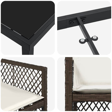Trädgårdsmöbelset 5 pcs Brun konstrotting