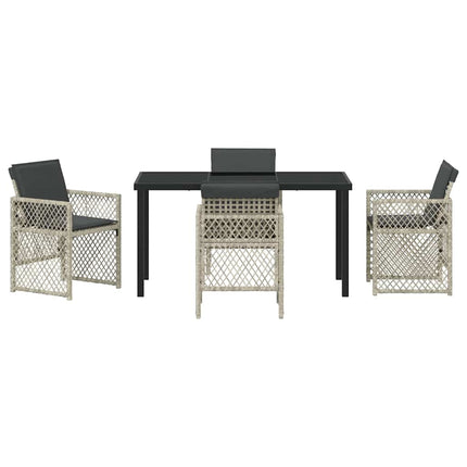 Trädgårdsmöbelset 5 pcs Ljusgrå konstrotting