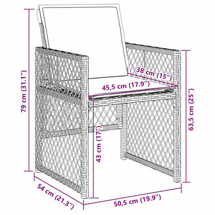 Trädgårdsmöbelset 5 pcs Ljusgrå konstrotting