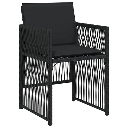 Trädgårdsmöbelset 5 pcs Svart Pulverlackerat stål