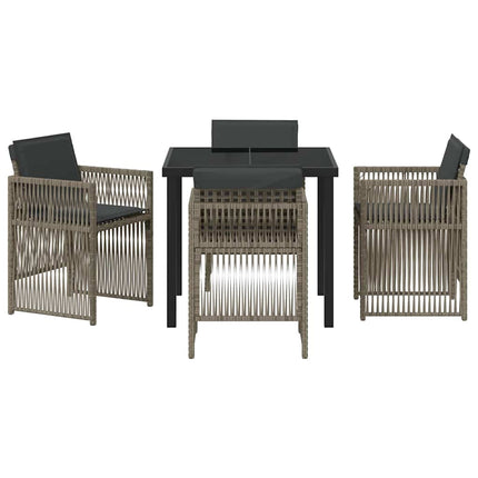 Trädgårdsmöbelset 5 pcs Grå Pulverlackerat stål