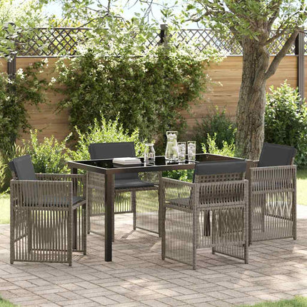 Trädgårdsmöbelset 5 pcs Grå Pulverlackerat stål