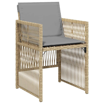 Trädgårdsmöbelset 5 pcs Beige Pulverlackerat stål
