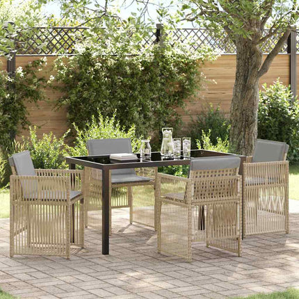 Trädgårdsmöbelset 5 pcs Beige Pulverlackerat stål