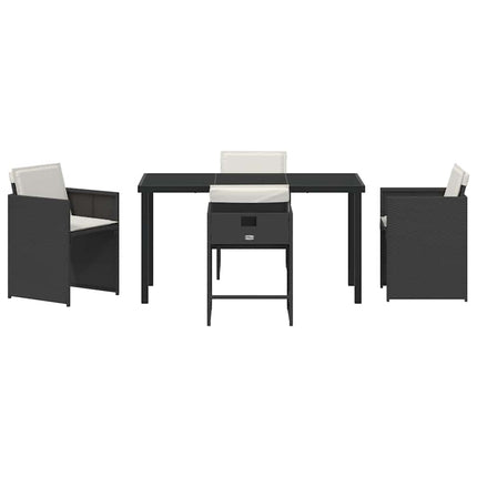 Trädgårdsmöbelset 5 pcs Svart konstrotting