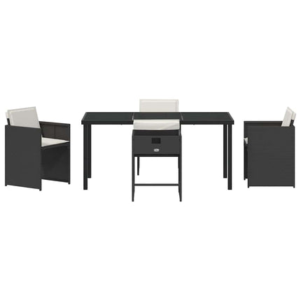 Trädgårdsmöbelset 5 pcs Svart konstrotting