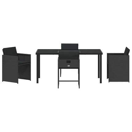 Trädgårdsmöbelset 5 pcs Svart konstrotting