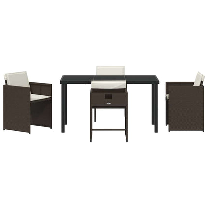Trädgårdsmöbelset 5 pcs Brun konstrotting