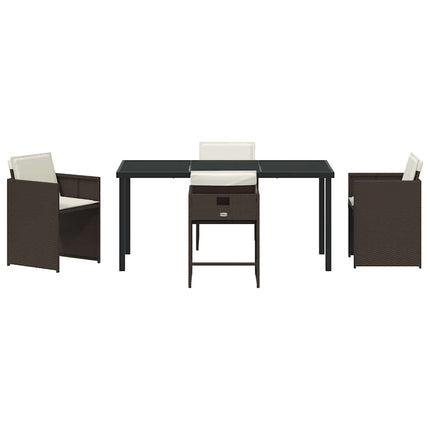 Trädgårdsmöbelset 5 pcs Brun konstrotting