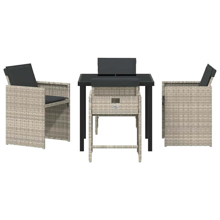 Trädgårdsmöbelset 5 pcs Ljusgrå konstrotting