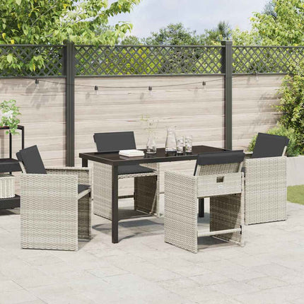 Trädgårdsmöbelset 5 pcs Ljusgrå konstrotting