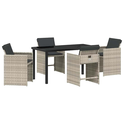 Trädgårdsmöbelset 5 pcs Ljusgrå konstrotting