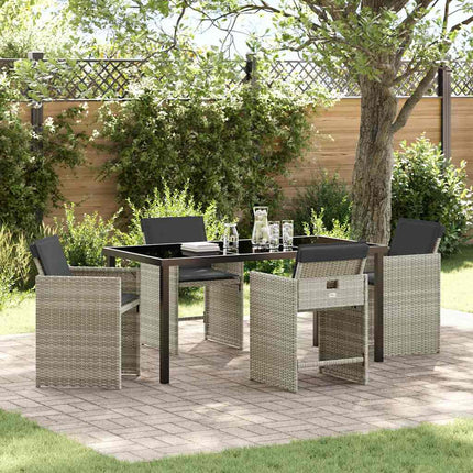 Trädgårdsmöbelset 5 pcs Ljusgrå konstrotting