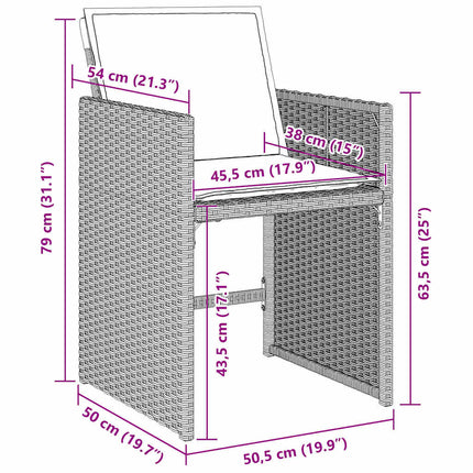 Trädgårdsmöbelset 5 pcs Ljusgrå konstrotting