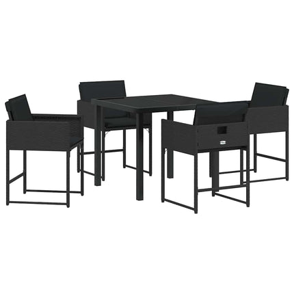 Trädgårdsmöbelset 5 pcs Svart konstrotting