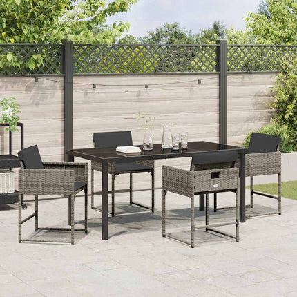 Trädgårdsmöbelset 5 pcs Grå konstrotting