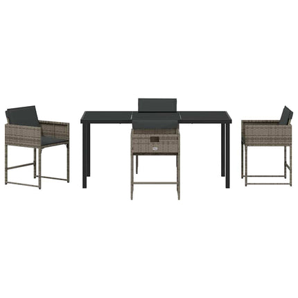 Trädgårdsmöbelset 5 pcs Grå konstrotting