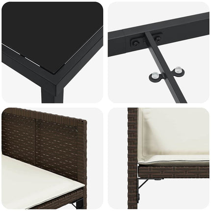 Trädgårdsmöbelset 5 pcs Brun konstrotting