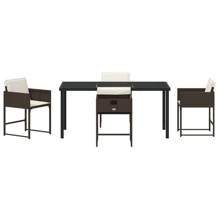 Trädgårdsmöbelset 5 pcs Brun konstrotting