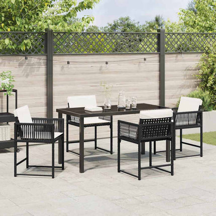 Trädgårdsmöbelset 5 pcs Svart konstrotting
