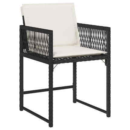Trädgårdsmöbelset 9 pcs Svart konstrotting