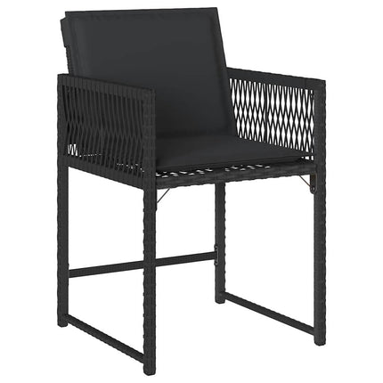 Trädgårdsmöbelset 5 pcs Svart konstrotting