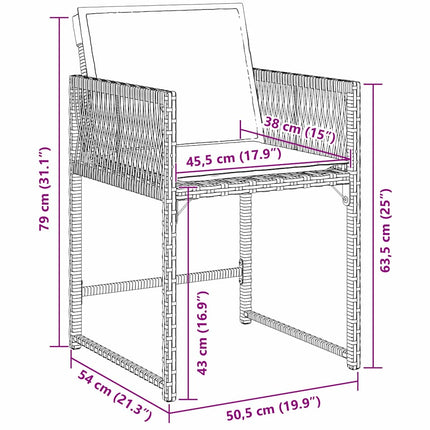 Trädgårdsmöbelset 5 pcs Grå konstrotting
