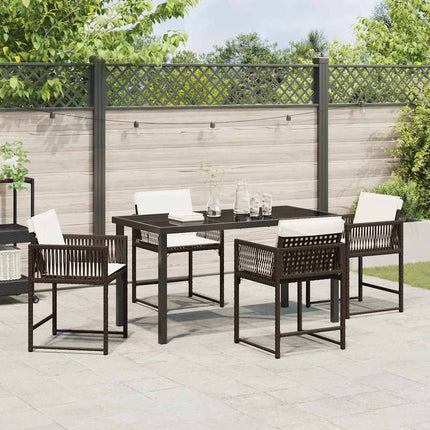 Trädgårdsmöbelset 5 pcs Brun konstrotting