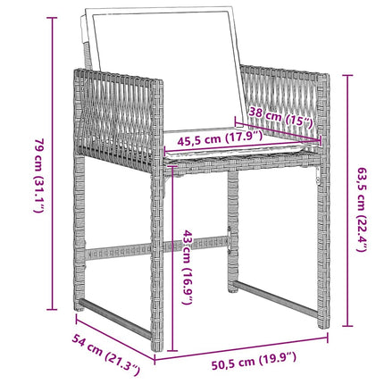 Trädgårdsmöbelset 5 pcs Ljusgrå konstrotting