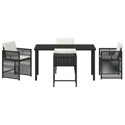 Trädgårdsmöbelset 5 pcs Svart konstrotting