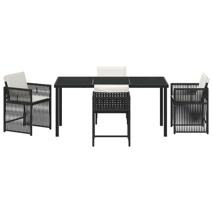 Trädgårdsmöbelset 5 pcs Svart konstrotting
