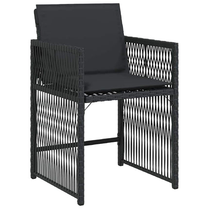 Trädgårdsmöbelset 5 pcs Svart konstrotting