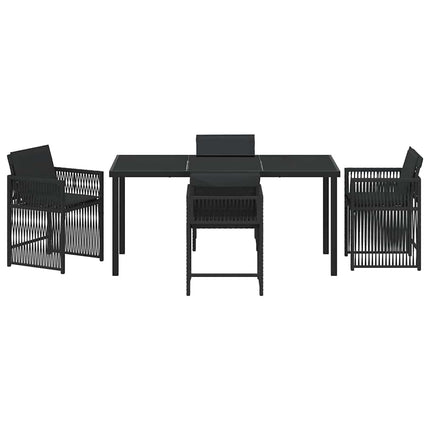 Trädgårdsmöbelset 5 pcs Svart konstrotting