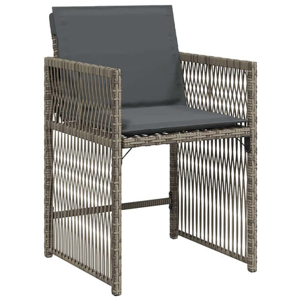 Trädgårdsmöbelset 5 pcs Grå konstrotting