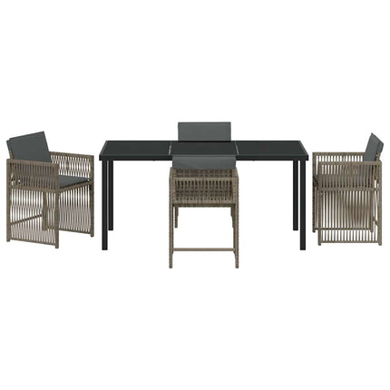 Trädgårdsmöbelset 5 pcs Grå konstrotting