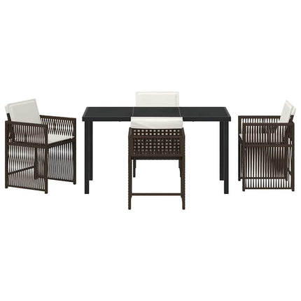 Trädgårdsmöbelset 5 pcs Brun konstrotting