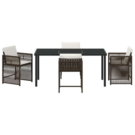Trädgårdsmöbelset 5 pcs Brun konstrotting