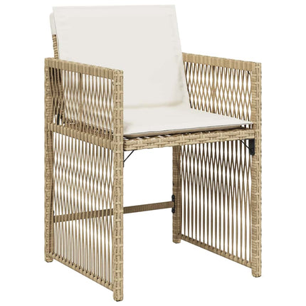 Trädgårdsmöbelset 5 pcs Beige konstrotting
